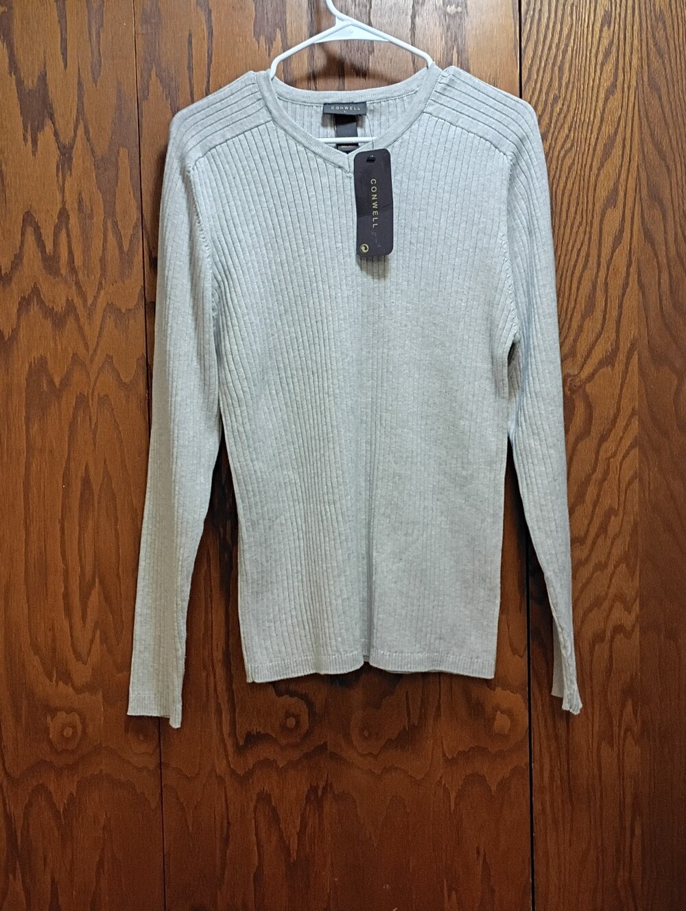 NWT Conwell Ribbed Crewneck Women's Sweater in Light Gray